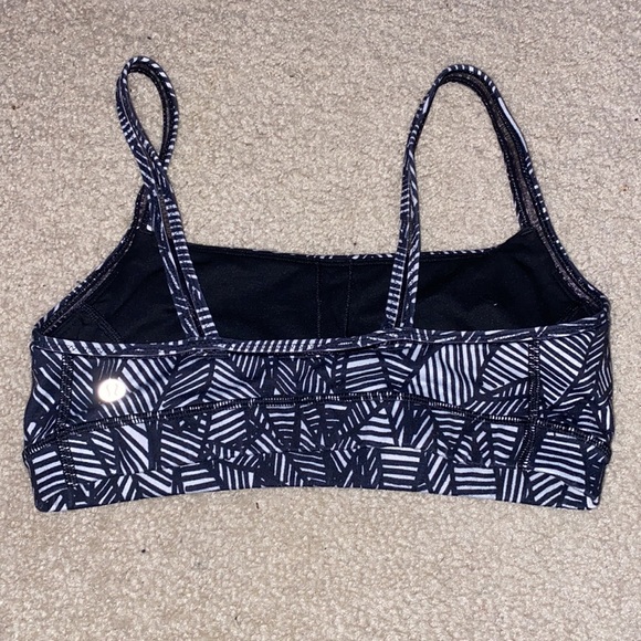 Lululemon straight up bra- banana leaf white/black size US 8 - Picture 2 of 3